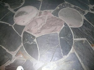 Hidden Mickey on the floor of the Disney Polynesian Resort Hotel